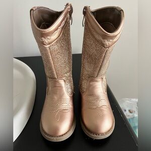 Toddler Girl Gold Glitter sparkle cowboy boot - Size 7